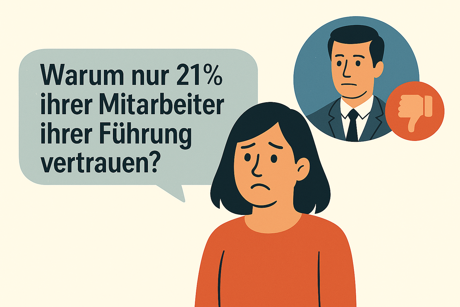 Warum nur 21% der Mitarbeitenden Ihrer Führungskraft vertrauen - teamfluence